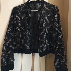Sheer embroidered jacket